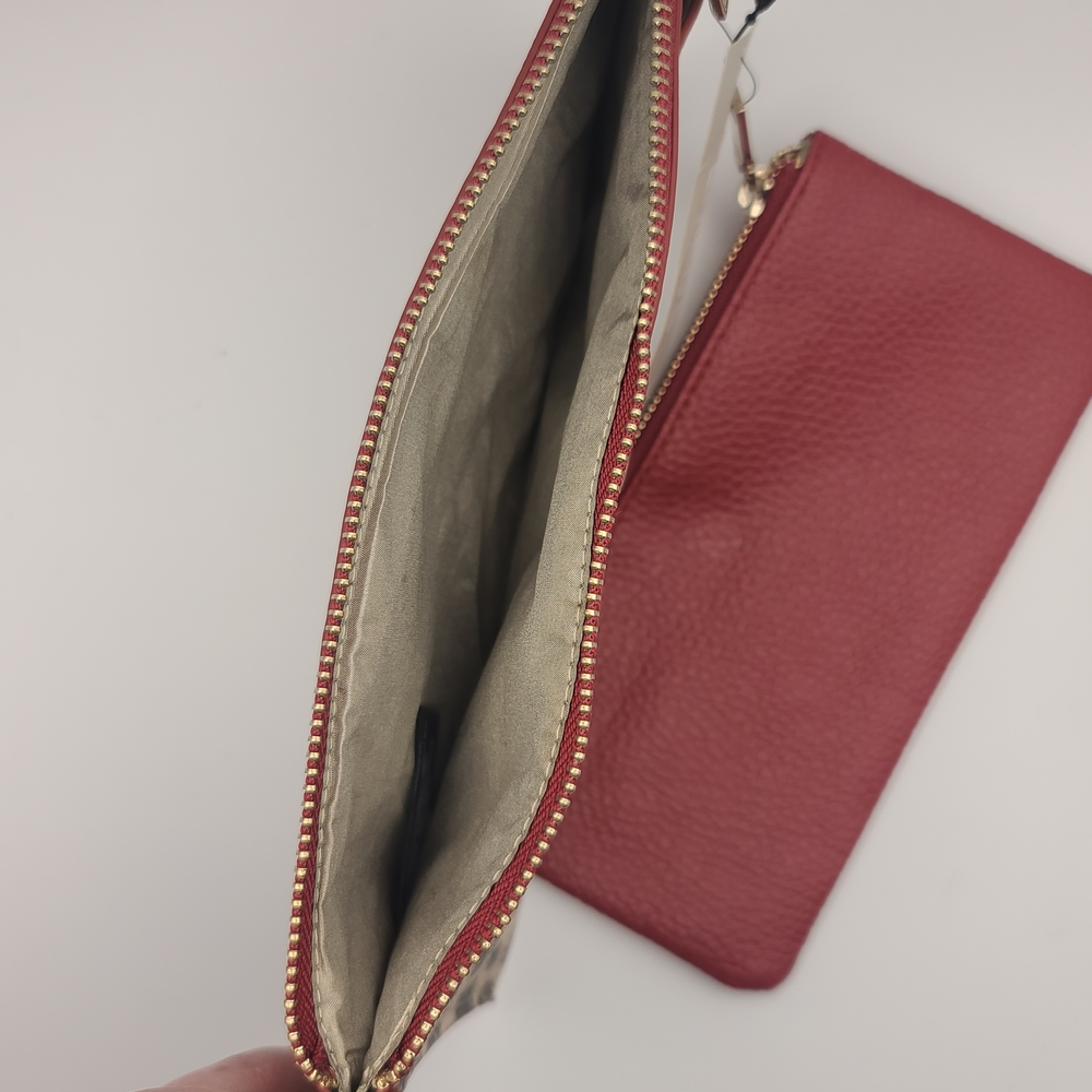 Chico's Animal Leopard Cheetah Print Wristlet  Red Highlight - Picture 4 of 5
